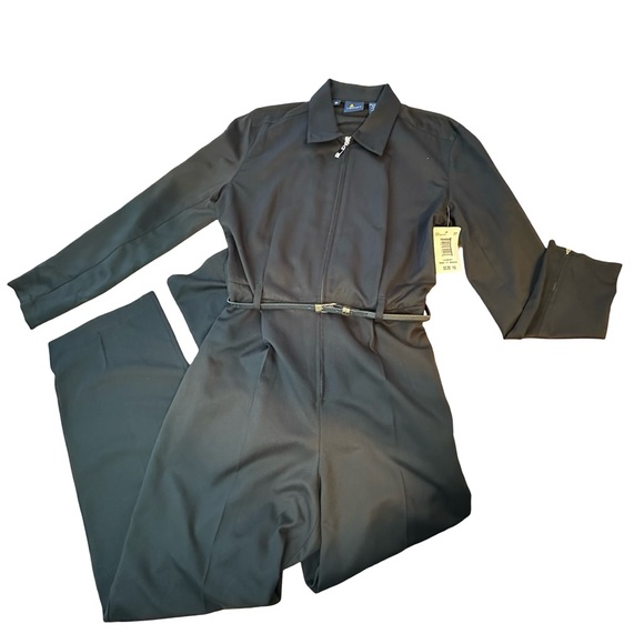 Lizsport Pants - LIZ CLAIBORNE LizSport Zip Front Black Jumpsuit Size 10